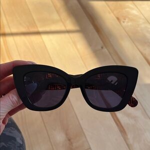 Fendi Black and Brown Cat-Eye Sunglasses